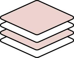 Pink And White Layers Icon Or Symbol. vector