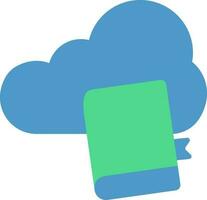 Cloud With Book Icon In Blue And Green Color. vector