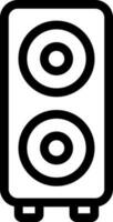 ilustración de woofer altavoz icono en Delgado línea Arte. vector