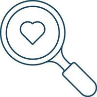 Vector Illustration of Magnifying Glass With Heart Icon.