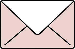 Illustration Of Envelope Icon In Pink And White Color. vector