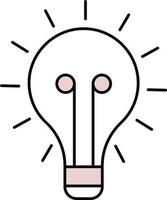 Light Bulb Icon Or Symbol In Pink And White Color. vector