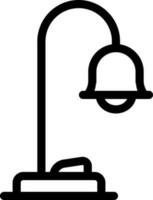 Isolated Table Lamp Icon in Black Color lineal. vector