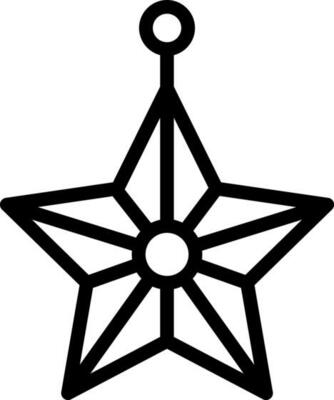 Lineal Hanging Star Icon in Line Art.
