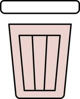 Isolated Dustbin Icon In Pink And White Color. vector