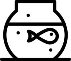 Illustration Of Fish Bowl Icon in Line Art. vector