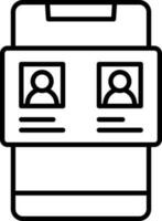 Online Voting Or Candidate List Icon In Line Art. vector