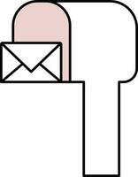 Isolated Mailbox Icon In Pink And White Color. vector