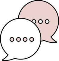 Speech Bubble Icon In Pink And White Color. vector