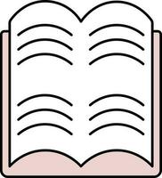 rosado y blanco abierto libro icono o símbolo. vector