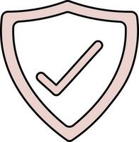 Isolated Approved Shield Icon In Pink And White Color. vector