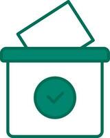 Ballot Box Icon Or Symbol In White And Green Color. vector