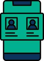 Online Voting Or Candidate List Icon In Blue And Green Color. vector