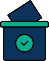 votación caja icono o símbolo en azul y verde color. vector