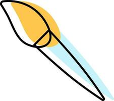 Paint Brush Icon In Cyan And Yellow Color. vector