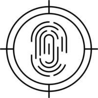 Linear Style Target Fingerprint Icon Or Symbol. vector