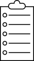 Document Paper On Clipboard Icon In Linear Style. vector