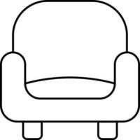 Linear Style Sofa Icon. vector
