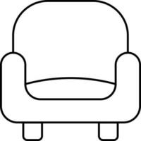 Linear Style Sofa Icon. vector