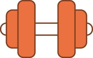 Dumbbell Icon In Orange And White Color. vector