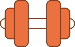 Dumbbell Icon In Orange And White Color. vector