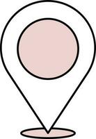 Pink And White Location Pin Icon Or Symbol. vector