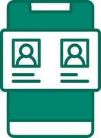 Online Voting Or Candidate List Icon In White And Green Color. vector