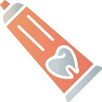 Toothpaste Icon In Orange And Gray Color. vector