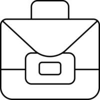 Briefcase Icon In Black Line Art. vector