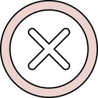 Cross Icon Or Symbol In Pink And White Color. vector