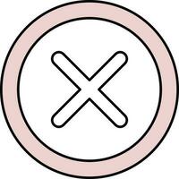 Cross Icon Or Symbol In Pink And White Color. vector