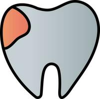 Dirty Tooth Icon In Orange And Gray Color. vector