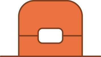 Hat Icon In Orange And White Color. vector