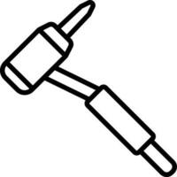 Tooth Drill Icon In Thin Line Art. vector