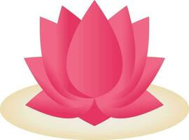 Beautiful Pink Lotus Flower Icon In Flat Style. vector