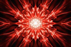lazer ligero fractales, rojo y blanco. ai generativo foto