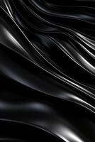 Wavy Black Metallic 3D Background. photo