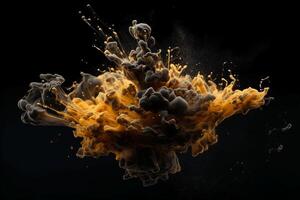 Paint drop. Ink water. Explosion smoke. photo