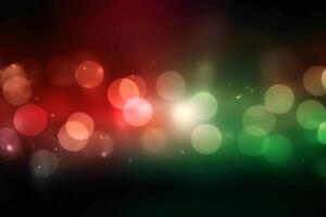 A blurred green light, white light, red light abstract background with bokeh glow, Illustration. photo