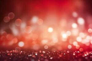 A blurred white light, red light abstract background with bokeh glow, Illustration. photo