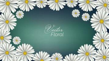 abstract floral vector bg white daisy flowers spring nature background