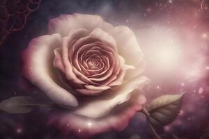 Sweet color roses in soft style for background. Neural network photo