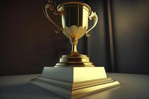 champion golden trophy. Neural network photo