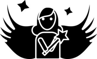 Angel Icon Or Symbol In Black And White Color. vector