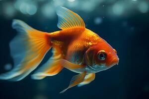 goldfish on a dark background. Neural network photo