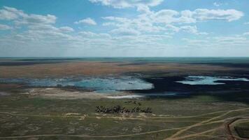 Small Village In The Steppes Of Kazakhstan, Aerial View video