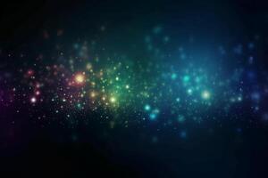 A blurred star light, aurora sky abstract background with bokeh glow, Illustration. photo