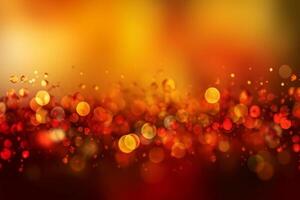 A blurred yellow light, red light abstract background with bokeh glow, Illustration. photo