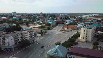 aérien panorama de le ville de kyzylorda dans kazakhstan video