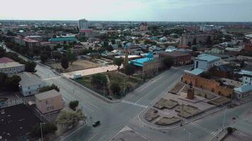 antenne panorama van de stad van kyzylorda in Kazachstan video